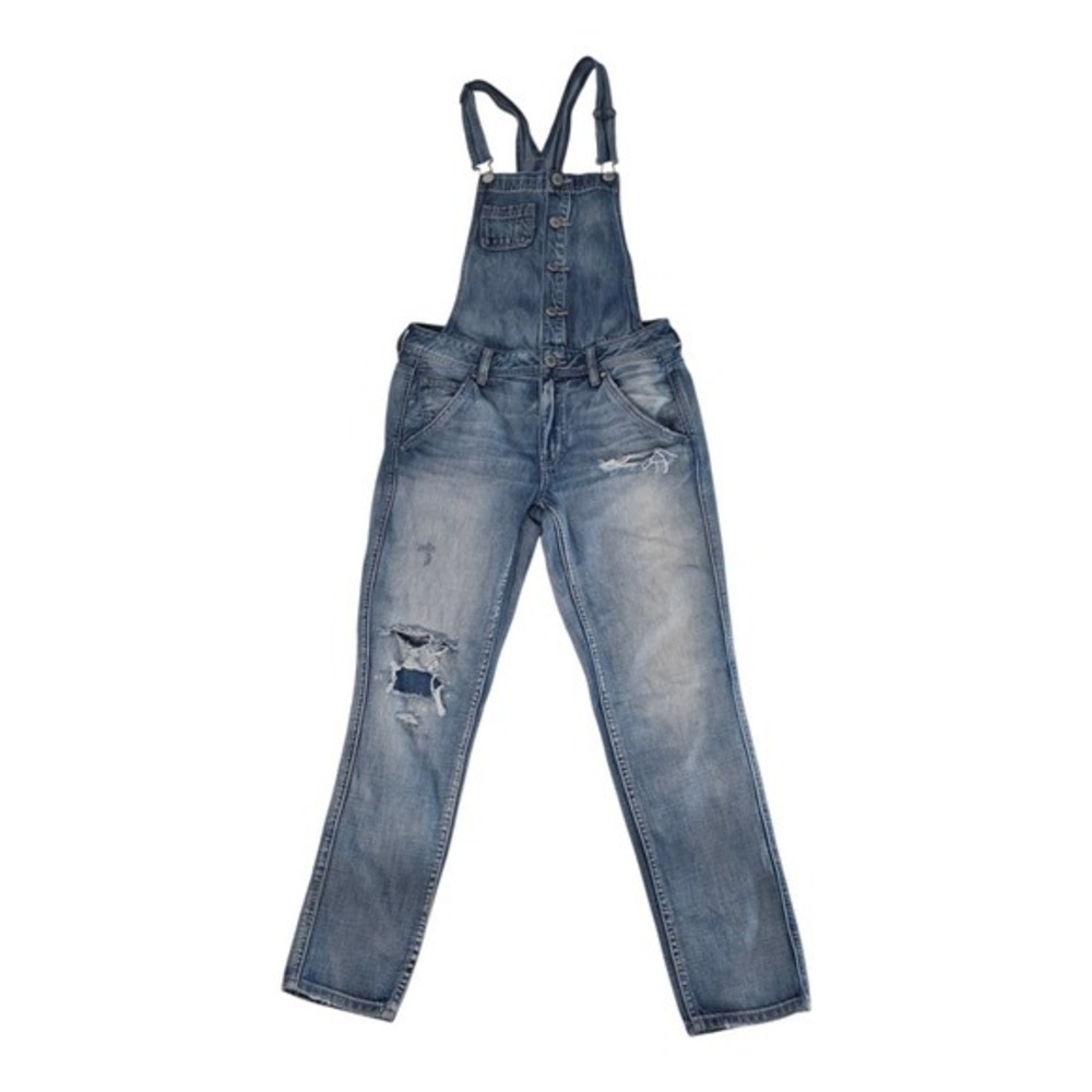 American Eagle Outfitters Womens Blue Distressed Denim Overalls‎ Small S S/P